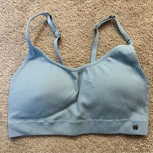 Lucky Brand Light Blue Ribbed Bralette Sports bra Size M
